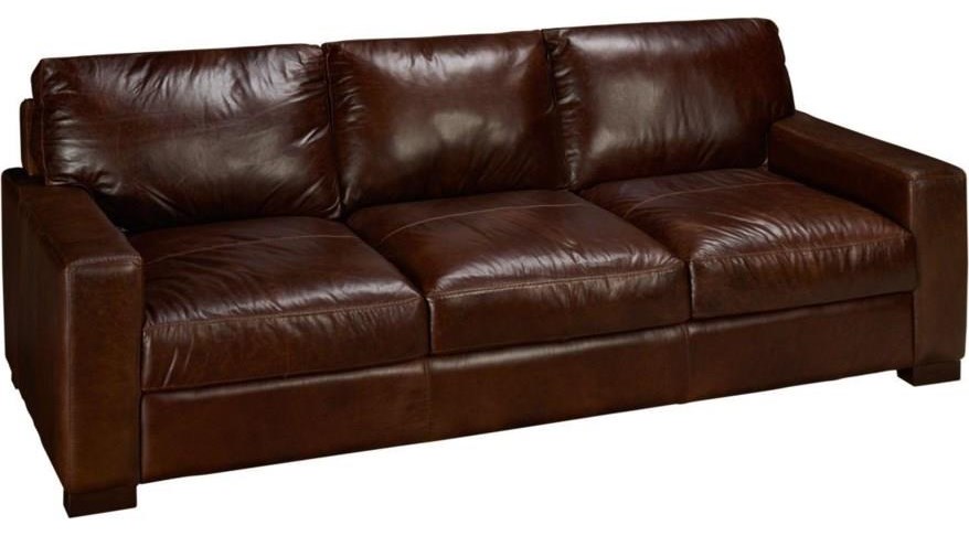 Softline leather sofa in splendor chestnut top
